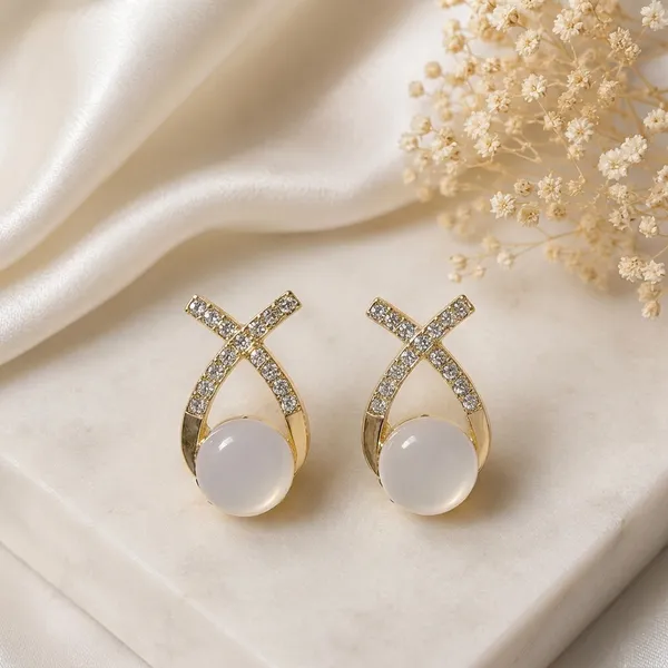 Gold_Toned_Criss_Cross_Pearl_Stud_Earrings_For_Women