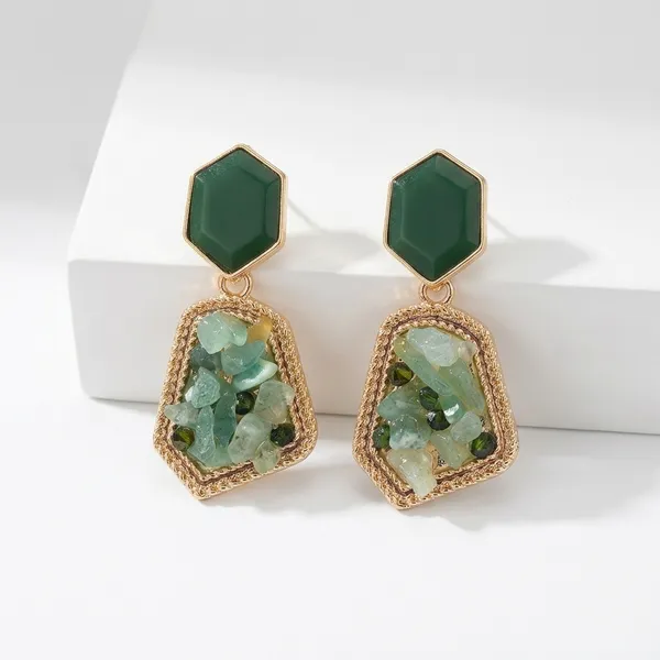 Green_Stone_Gold_Toned_Hexagon_Drop_Earrings_For_Women