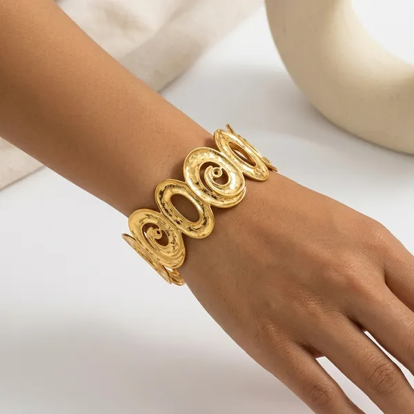 Gold_Plated_Oval_Swirl_Cuff_Bangle_For_Women