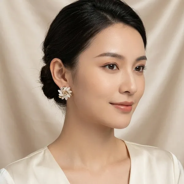 Gold_Toned_Pearl_Leaf_Stud_Earrings_For_Women