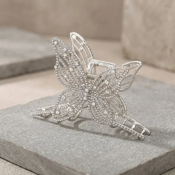 Silver_Diamante_Butterfly_Hair_Clip_For_Women
