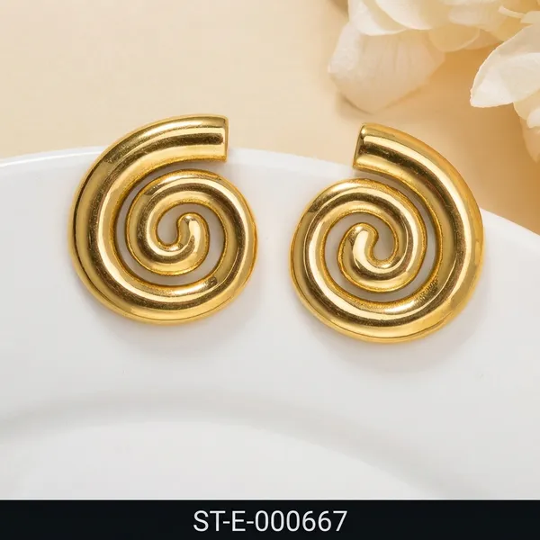 Gold_Toned_Spiral_Swirl_Stud_Earrings_For_Women