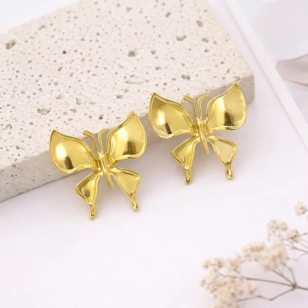 Gold_Toned_Butterfly_Stud_Earrings_For_Women
