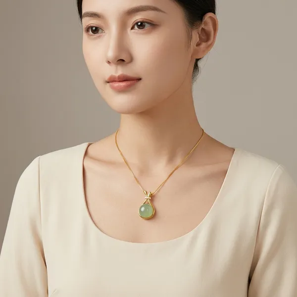 Gold_Plated_Jade_Green_Stone_Pendant_Necklace_For_Women