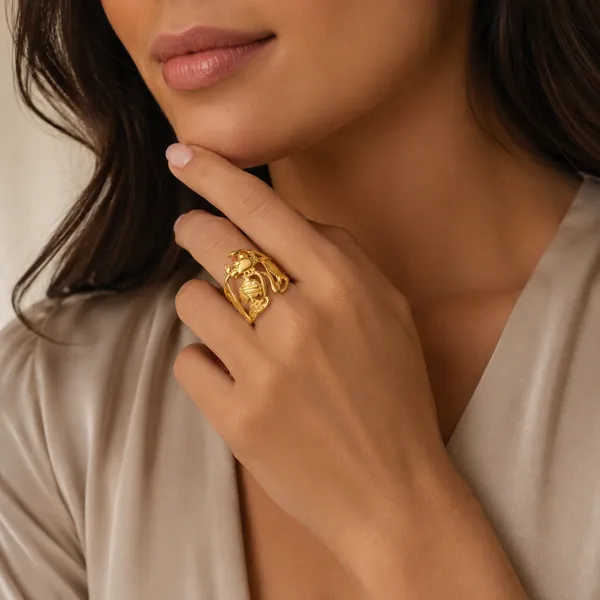 Gold_Toned_Dragon_Design_Adjustable_Ring_For_Women