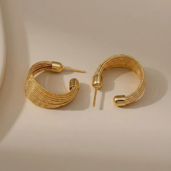 Gold_Textured_Multi_Strand_Hoop_Earrings_For_Women