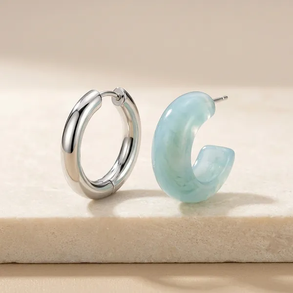 Blue_Enamel_Silver_Toned_Hoop_Earrings_For_Women