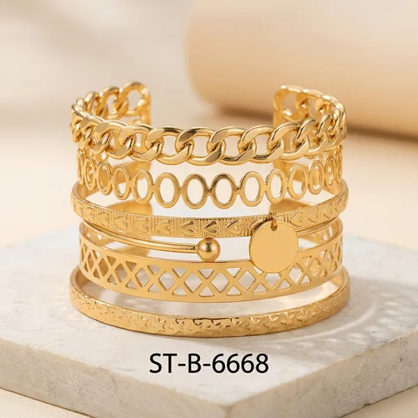 Gold_Toned_Layered_Chain_And_Cutwork_Bangle_Set_For_Women