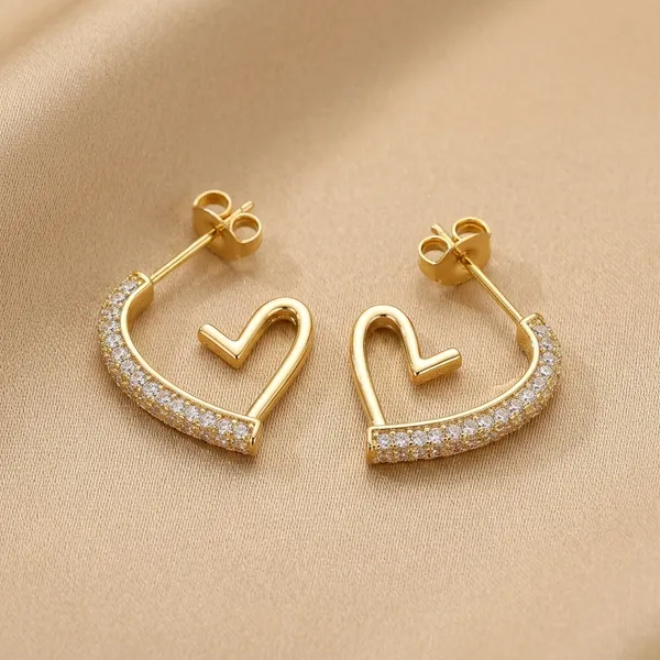 Gold_Heart_Shaped_Studded_Earrings_For_Women