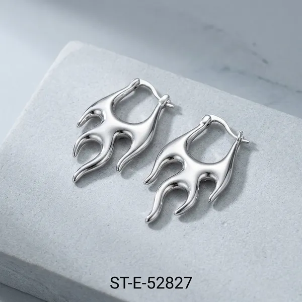Silver_Flame_Shaped_Statement_Hoop_Earrings_For_Women