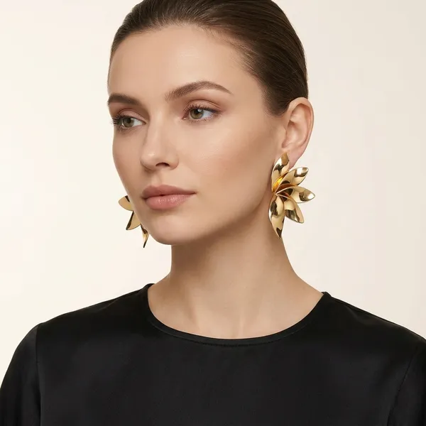 Gold_Toned_Petal_Design_Statement_Earrings_For_Women