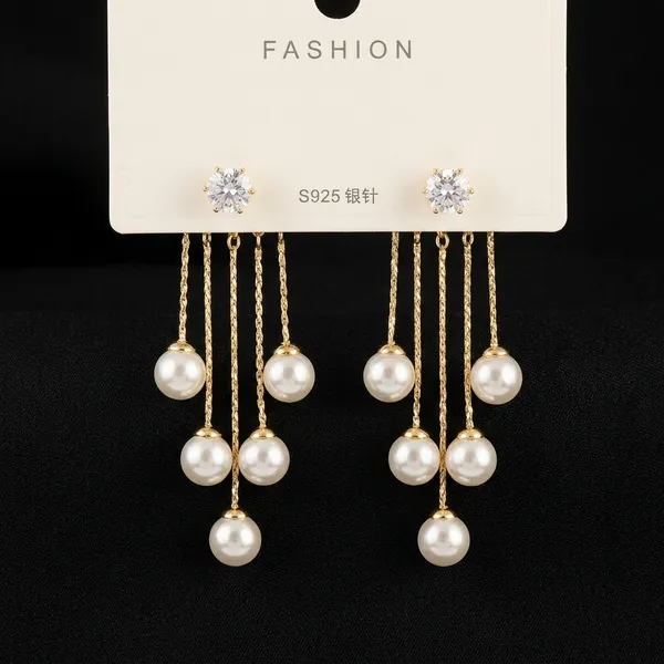 Gold_Toned_Pearl_Tassel_Drop_Earrings_For_Women