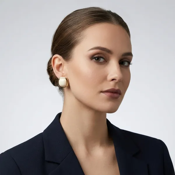 Gold_Toned_Cream_Square_Stud_Earrings_For_Women