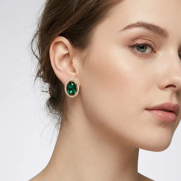 Green_Oval_Stone_Gold_Plated_Stud_Earrings_For_Women