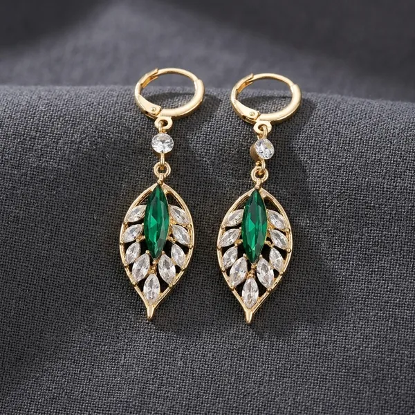 Gold_Toned_Green_Stone_Leaf_Drop_Earrings_For_Women