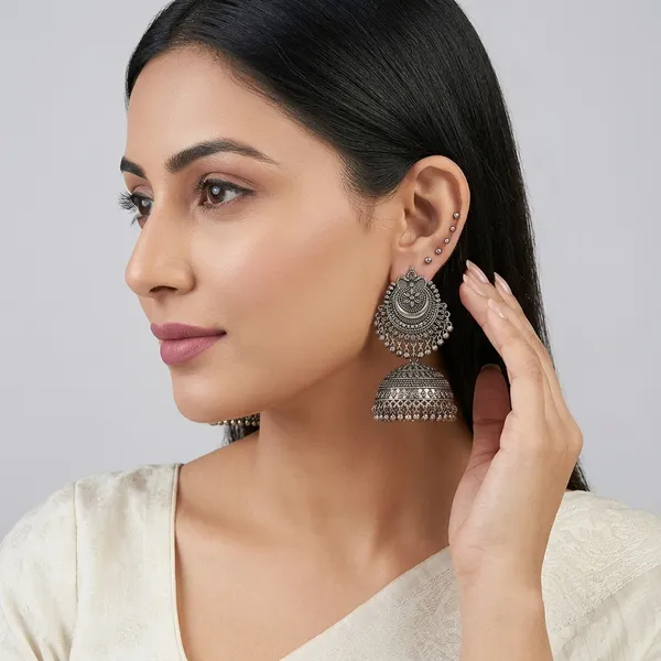 Oxidized_Silver_Jhumka_Earrings_For_Women