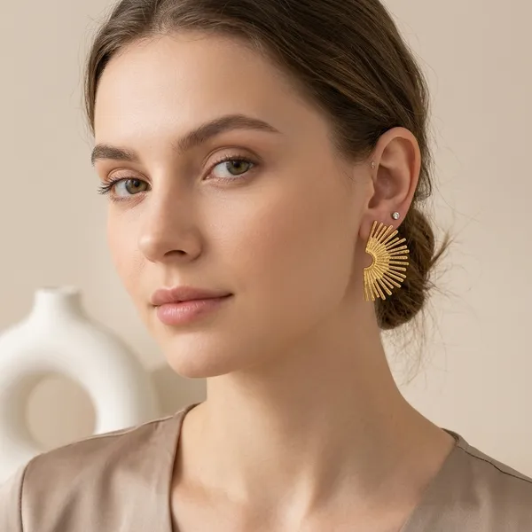 Gold_Sunburst_Statement_Stud_Earrings_For_Women