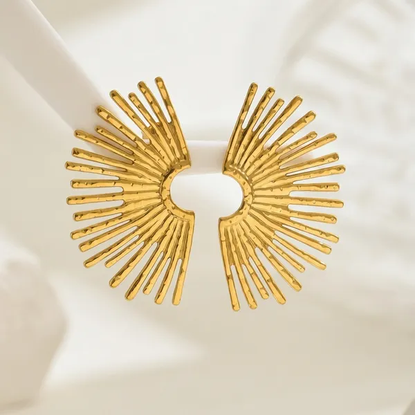 Gold_Sunburst_Statement_Stud_Earrings_For_Women