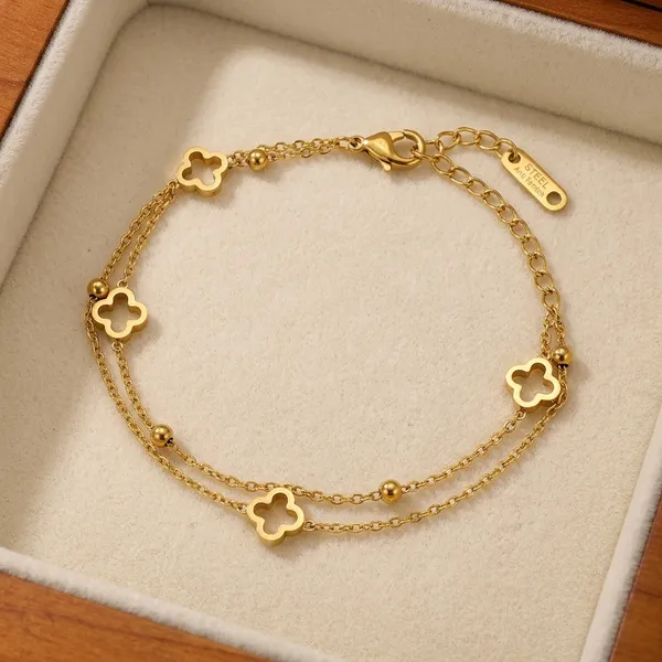 Gold_Toned_Clover_Charm_Anti_Tarnish_Bracelet_For_Women