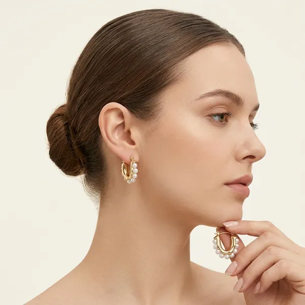 Gold_Toned_Pearl_Studded_Hoop_Earrings_For_Women