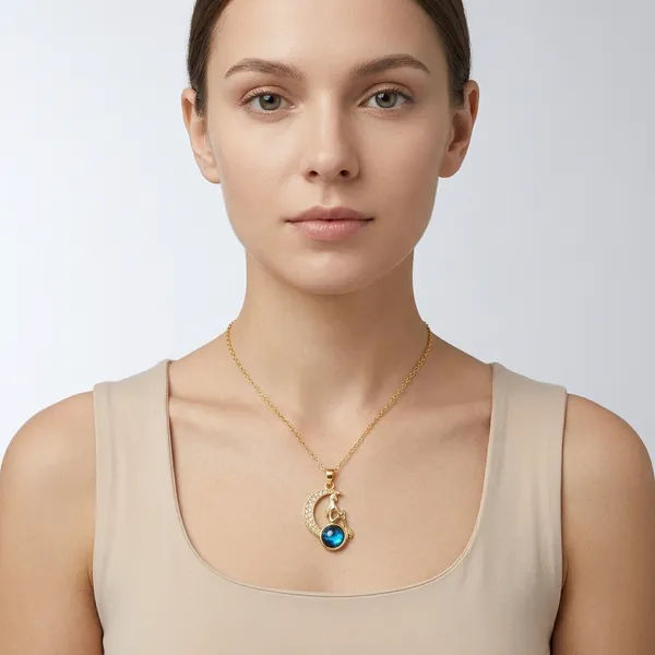 Gold_Plated_Crescent_Moon_Fairy_Blue_Stone_Pendant_Necklace