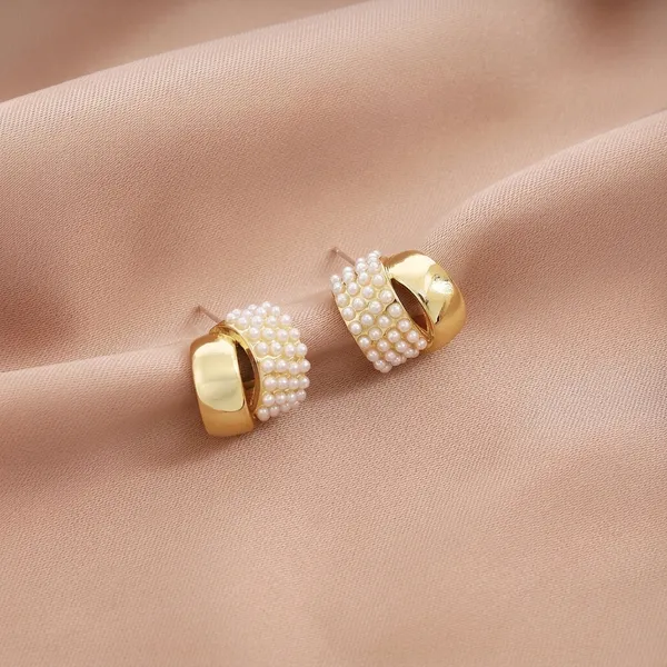 Gold_Toned_Pearl_Studded_Hoop_Earrings_For_Women