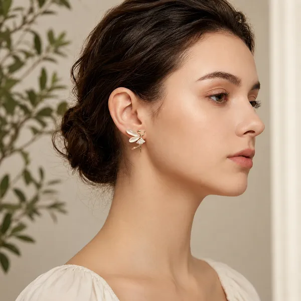 Gold_Toned_Fairy_Design_Crystal_Stud_Earrings_For_Women