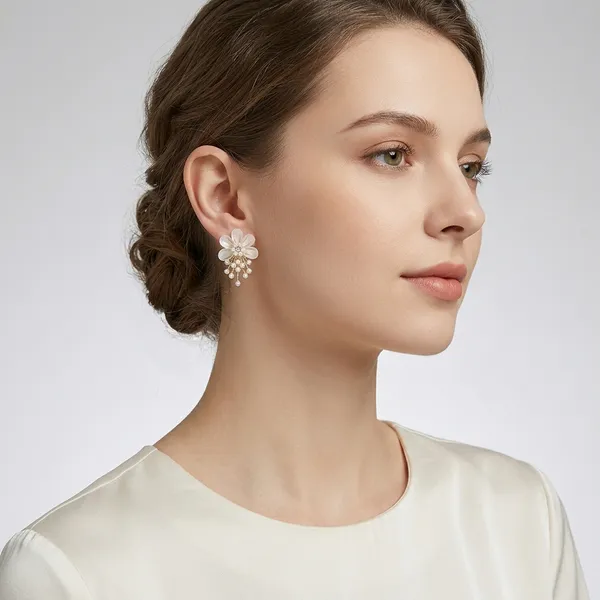 Gold_And_White_Floral_Pearl_Drop_Earrings_For_Women