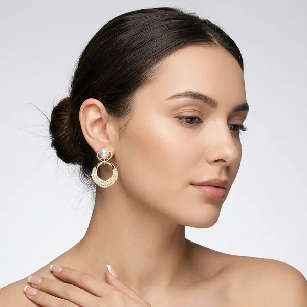 Gold_Toned_Pearl_Studded_Circular_Drop_Earrings_For_Women