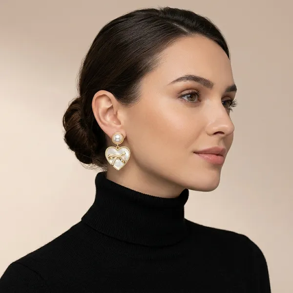 Gold_Toned_Pearl_Heart_Bow_Drop_Earrings_For_Women