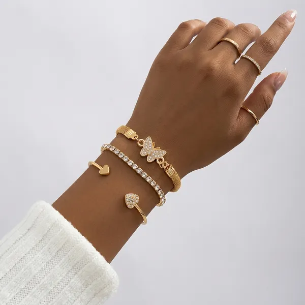 Gold_Toned_Butterfly_Heart_Studded_Bracelet_Set_For_Women