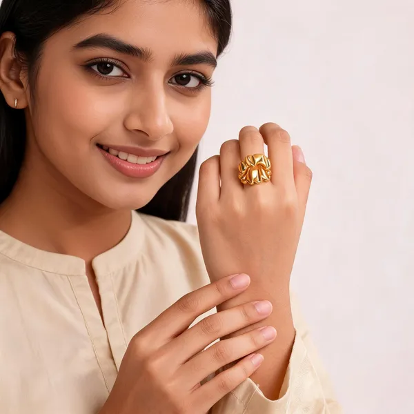 Gold_Plated_Textured_Wide_Band_Ring_For_Women