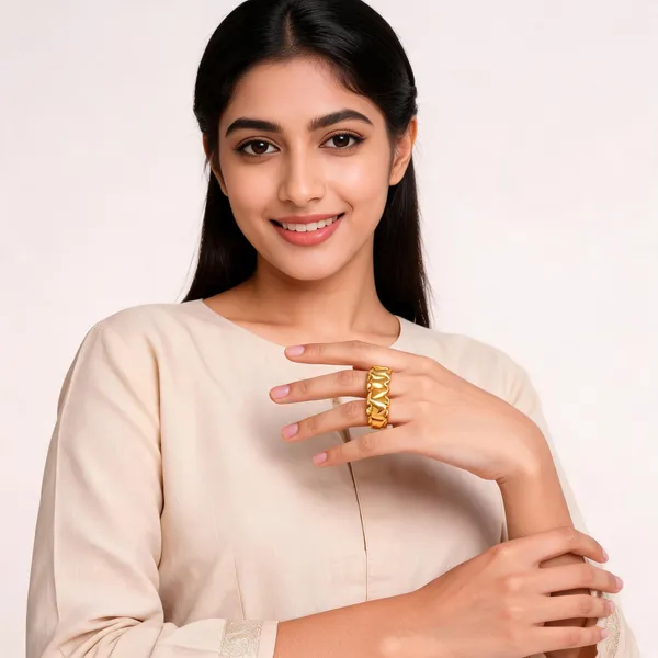 Gold_Plated_Textured_Wide_Band_Ring_For_Women