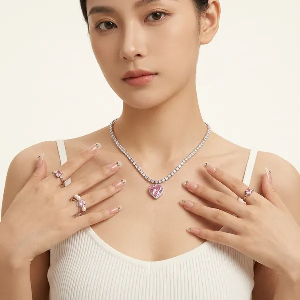 Silver_Pink_Heart_Pendant_Crystal_Necklace_For_Women