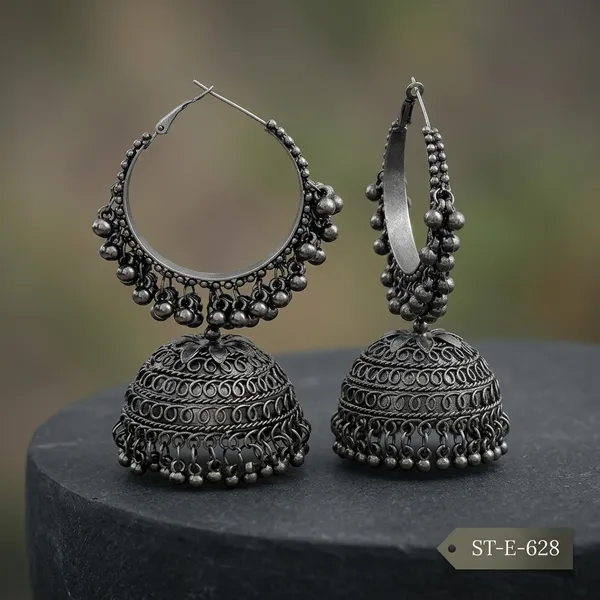 Oxidized_Silver_Jhumka_Hoop_Earrings_For_Women