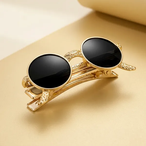 Grey_And_Black_Sunglasses_Design_Hair_Clip_For_Women