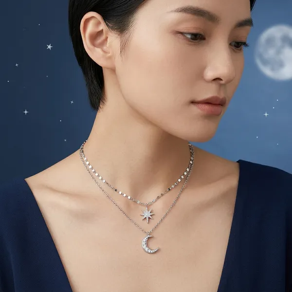 Silver_Layered_Moon_And_Star_Pendant_Necklace_For_Women