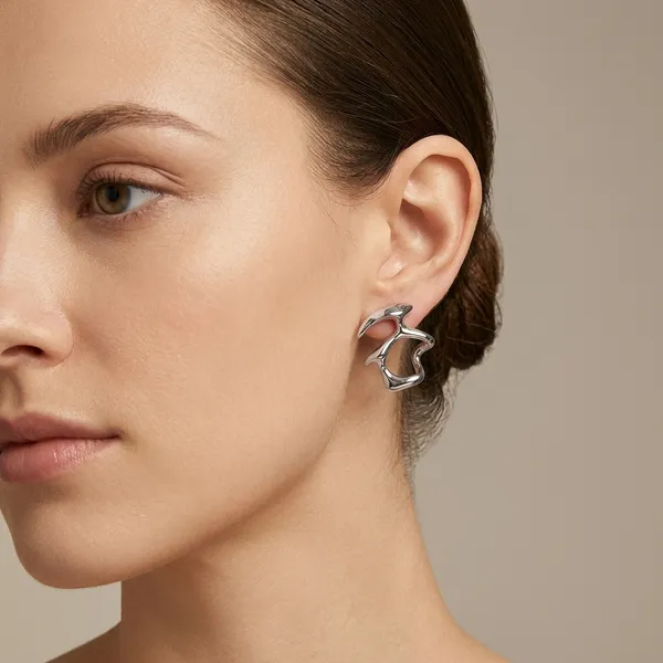 Silver_Toned_Abstract_Metal_Stud_Earrings_For_Women