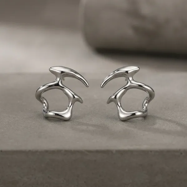 Silver_Toned_Abstract_Metal_Stud_Earrings_For_Women