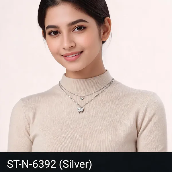 Silver_Layered_Butterfly_Pendant_Necklace_For_Women