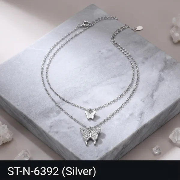 Silver_Layered_Butterfly_Pendant_Necklace_For_Women