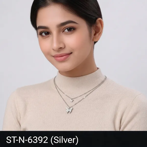 Silver_Layered_Butterfly_Pendant_Necklace_For_Women