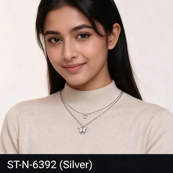 Silver_Layered_Butterfly_Pendant_Necklace_For_Women