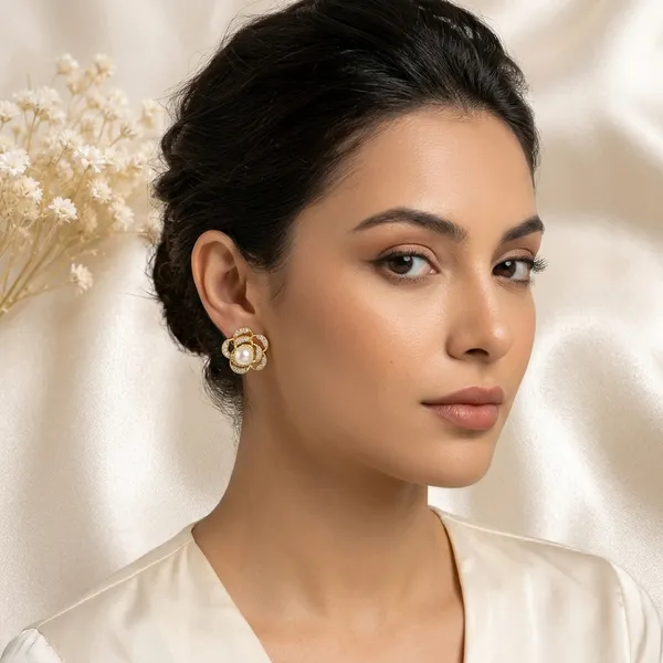 Gold_Floral_Pearl_Studded_Stud_Earrings_For_Women