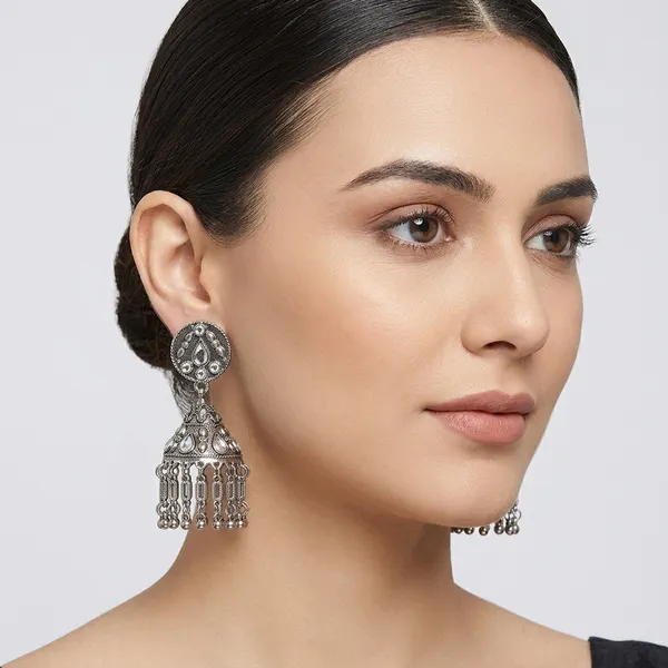 Oxidized_Silver_Kundan_Jhumka_Earrings_For_Women