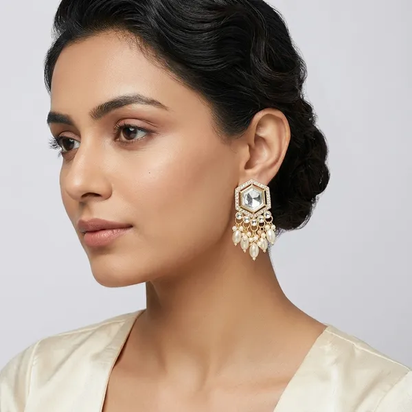 Gold_Kundan_Hexagon_Pearl_Drop_Earrings_For_Women