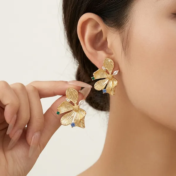 Gold_Toned_Floral_Statement_Earrings_For_Women