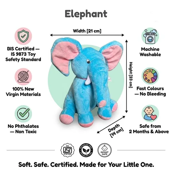 A_beautiful_blue_elephant_plush,_as_soft_as_a_cloud._Plush_Elephant_BLUE_23cm