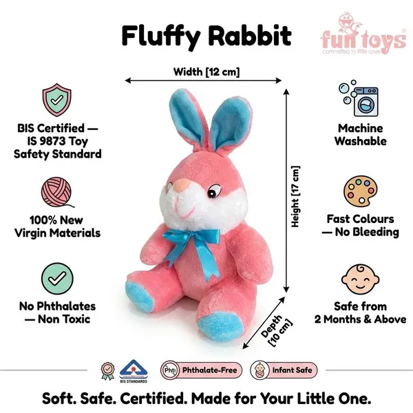 FunToys_Plush_Bunny_Toy_And_Plush_Teddy_Bear_For_Kids_Pack_Of_2