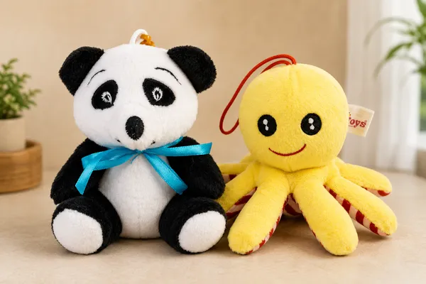 FunToys_Plush_Panda_Bag_Charm_And_Plush_Octopus_Toy_For_Kids_Pack_Of_2
